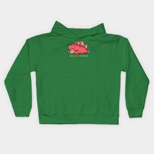 Stegmelonosaurus eating a slice of watermelon Kids Hoodie